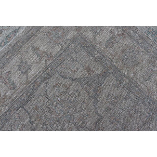 Very Large Modern Oushak on Light Gray Background With Blue 13'4 X 20' For Sale - Image 12 of 12