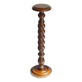 Vintage Wooden Barley Twist Plant Stand, 1960s For Sale