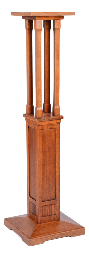 Art Deco Pedestal in Oak, 1890s