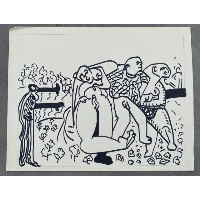 Marker and ink on paper from the estate of Atlanta self taught outsider artist Laurence Stuart Connatser (1938-1996)....