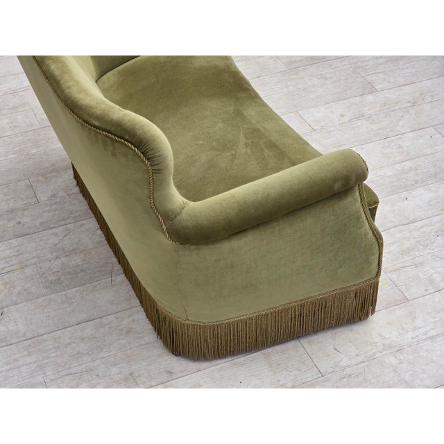 Danish 2-Seater Sofa in Light Green Furniture Velour, 1970s For Sale - Image 12 of 18