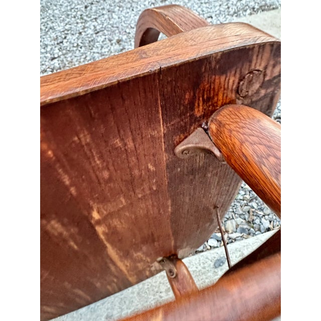 Late 19th Century Antique Oak Captain’s Chair For Sale - Image 6 of 8