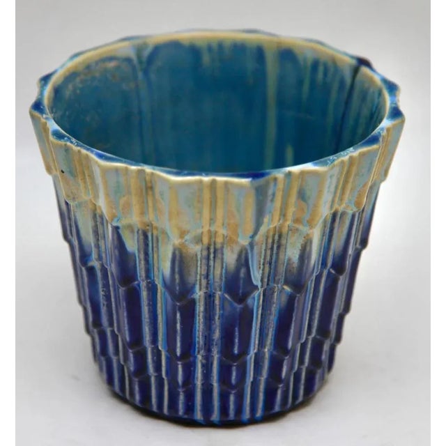 Art Nouveau Handmade and Hand Glazed Planter, Belgium, 1930s For Sale - Image 4 of 7