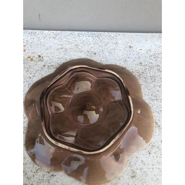 Late 19th Century 19th Century Majolica Chocolate Oyster Plate Luneville For Sale - Image 5 of 9