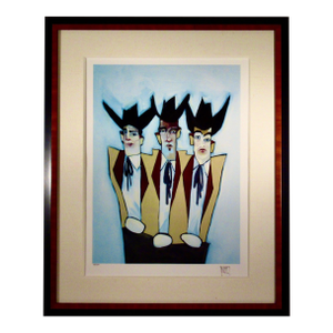 Michael Todd White Crude Oil Men C. 2000 Original Print