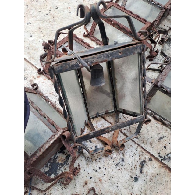 Black Vintage Italian Wrought Iron Wall Lights, 1960s, Set of 8 For Sale - Image 8 of 11