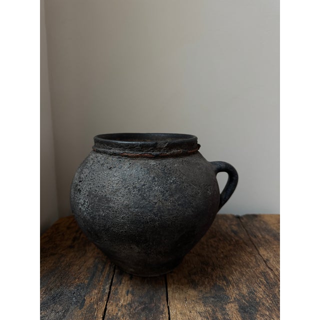19th Century Primitive Clay Vessel With Handle For Sale In Los Angeles - Image 6 of 11