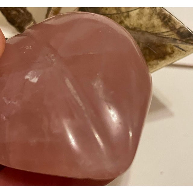 Late 20th Century Asian Rose Quartz Carved Plum Fruit Hard Stone Leaves For Sale - Image 5 of 10