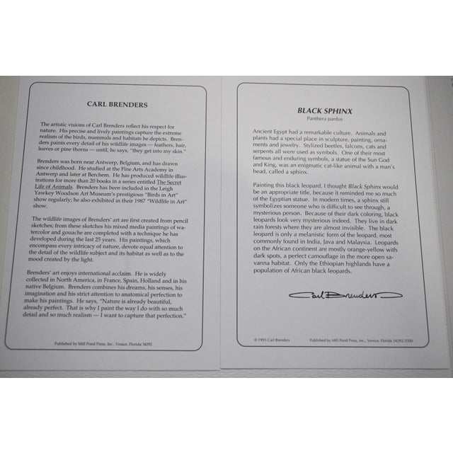Carl Brenders "Black Sphinx" Signed Limited Edition Lithograph 278/950, Mill Pond Press, 1993 For Sale - Image 10 of 12