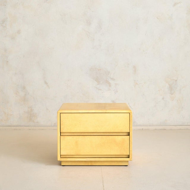 Mid 20th Century Italian Lacquered Goatskin Parchment Nightstand by Aldo Tura, 1960s For Sale - Image 5 of 11