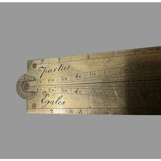 Brass Antique English 6.5" Folding Brass Sector Rule Ruler For Sale - Image 8 of 8
