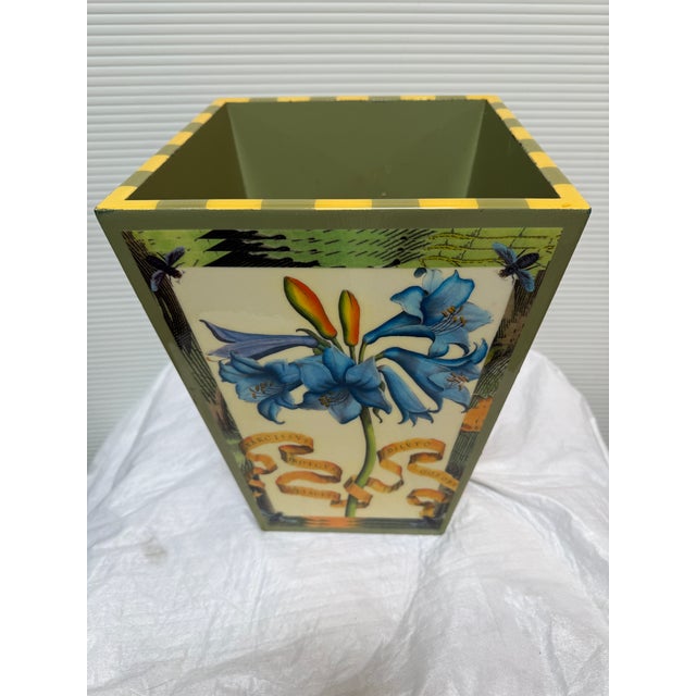 2000 - 2009 Annie Modica Floral Bathroom Bin, Signed For Sale - Image 5 of 12