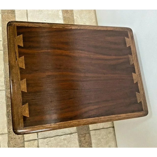 Brown 1970s Mid Century Modern Lane Side Table Dark Walnut With Bottom Shelf For Sale - Image 8 of 10