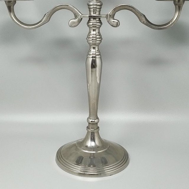 Handmade 3-Candle Candelabra in Stainless Steel For Sale - Image 6 of 9