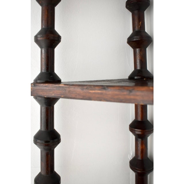 Wood Vintage Folk Art Spool Corner Shelf, Circa Early 20th Century For Sale - Image 7 of 12