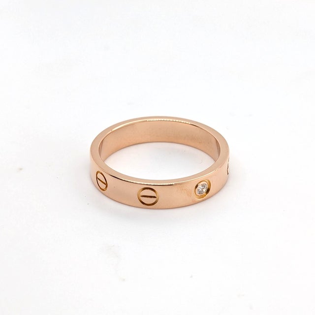 Cartier "Love" Ring With a Single Diamond in 18k Rose Gold - Size 6.75 For Sale - Image 9 of 10