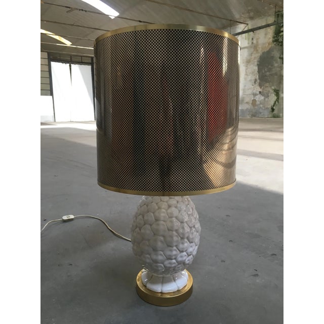 Italian Ceramic Pineapple Table Lamp, 1970s For Sale - Image 12 of 12