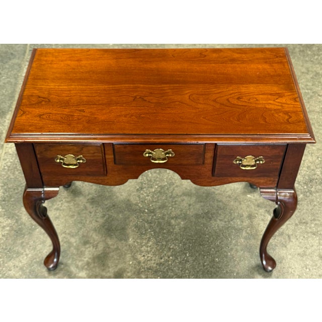 Wood Vintage Gordon’s Fine Furniture Solid Cherry Georgian Lowboy For Sale - Image 7 of 12