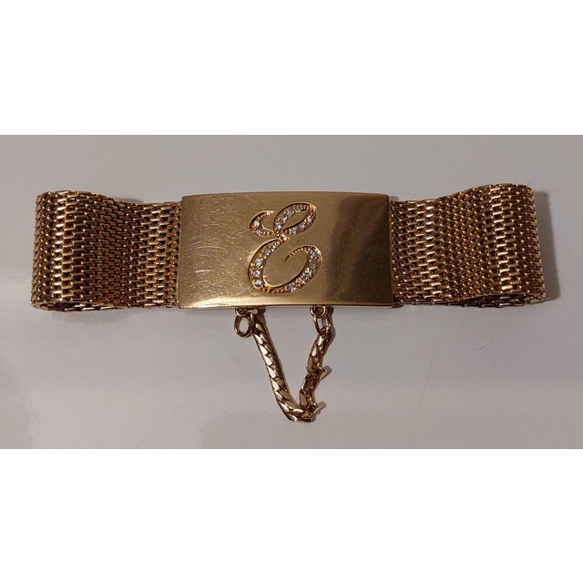 Metal Vintage Bracelet in 18 Karat Gold with 18 Diamonds attributed to Omega, 1957 For Sale - Image 7 of 18