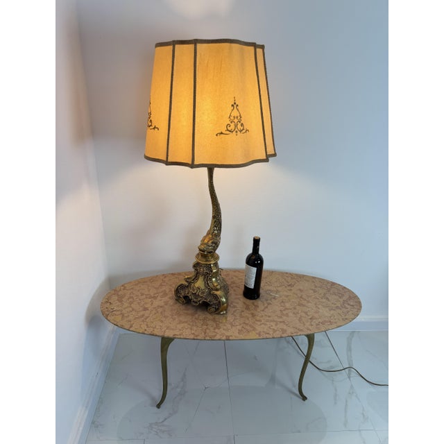 Large Rococo Revival Brass Table Lamp, 1950s For Sale - Image 17 of 17