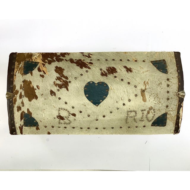 Cabin Circa 1940s Cowhide Ranch Trunk For Sale - Image 3 of 9