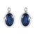 A Pair Classic Blue Sapphire Stud Earrings Set in 14 Karat Gold With Diamonds For Sale - Image 9 of 12
