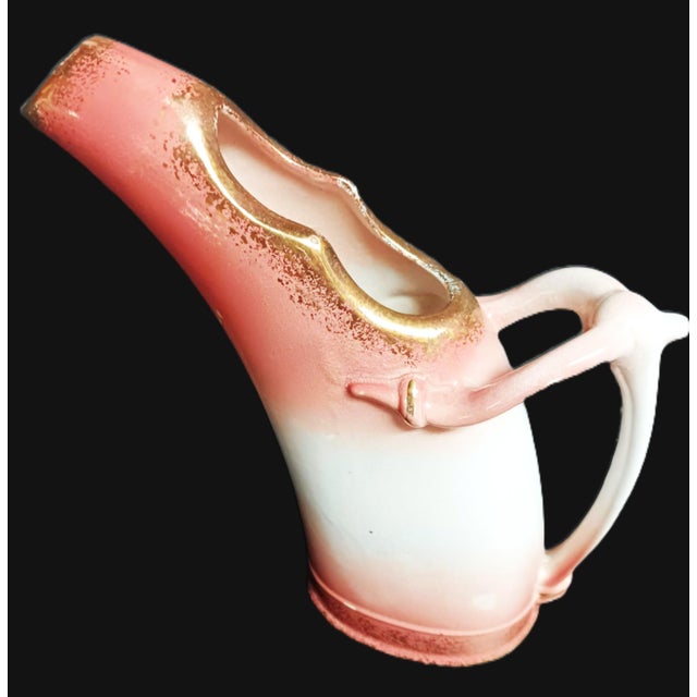 Pink Antique Staffordshire Late Victorian Royal Fenton, Made in England. Soft Pink With Sponge Gilded Trim For Sale - Image 8 of 17