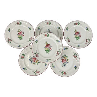 Dessert Plates with Réverbère Pattern from KG Lunéville, 1980s, Set of 6 For Sale