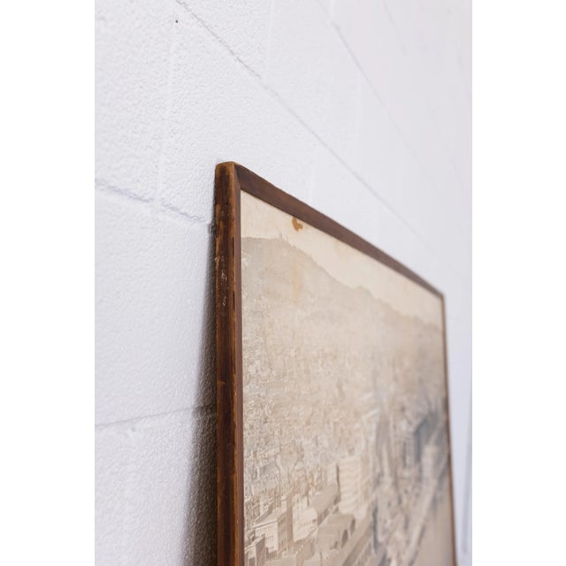 Vintage 1940's Spanish Wood Framed Photograph, Port of Barcelona For Sale - Image 9 of 11