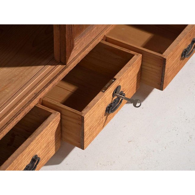 Antique Low Cabinet with Sliding Doors For Sale - Image 5 of 14