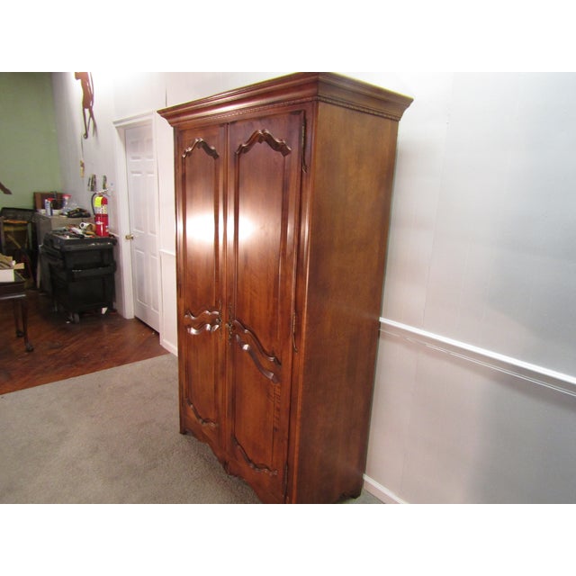 French Country Ethan Allen Country French Solid Maple Linen Cabinet For Sale - Image 3 of 12