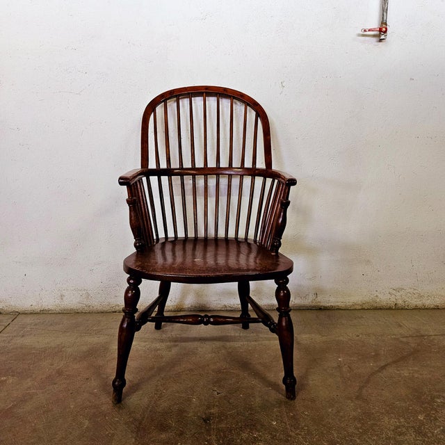 Wood Antique Armchair in Oak For Sale - Image 7 of 10