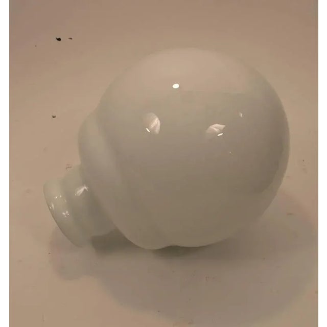 1960s Hanging Glass Globe on Spun Steel Stem For Sale - Image 5 of 8