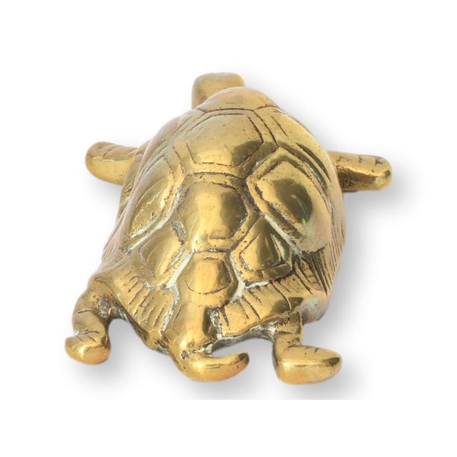 Midcentury English Brass Turtle Paperweight For Sale - Image 4 of 5