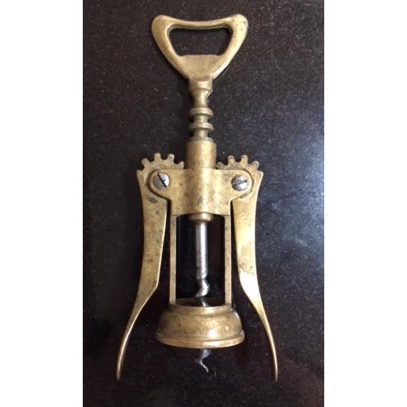 Antique Italian Brass Corkscrew & Bottle Opener Chairish