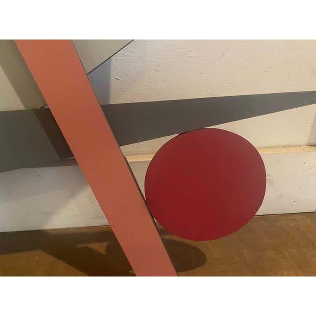 Pink and Grey Geometric Constructivist Wall Sculpture For Sale - Image 4 of 5