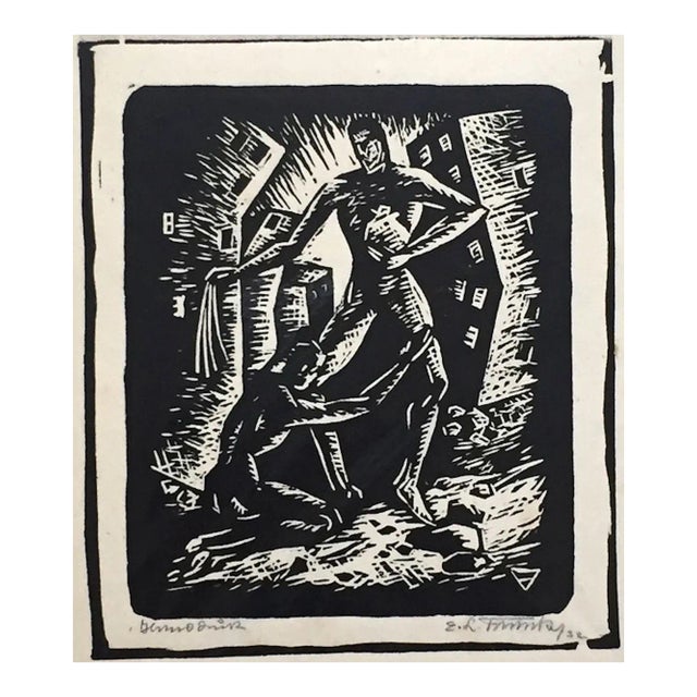 The Plea - Original Woodcut - Early 20th Century Early 20th Century For Sale
