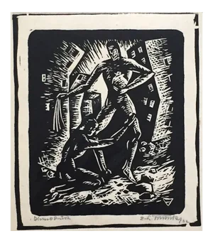 The Plea - Original Woodcut - Early 20th Century Early 20th Century