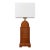 Vintage Wood & Cane Table Lamp With Rectangular Shade For Sale