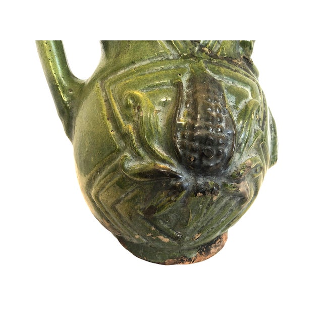 Vintage Oaxacan Glazed Pottery Pitcher With Maize and a Woman For Sale - Image 9 of 18
