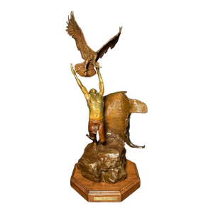 1980s Bronze Sculpture "The Spirit (Eagle Catcher)" By Wally Shoop