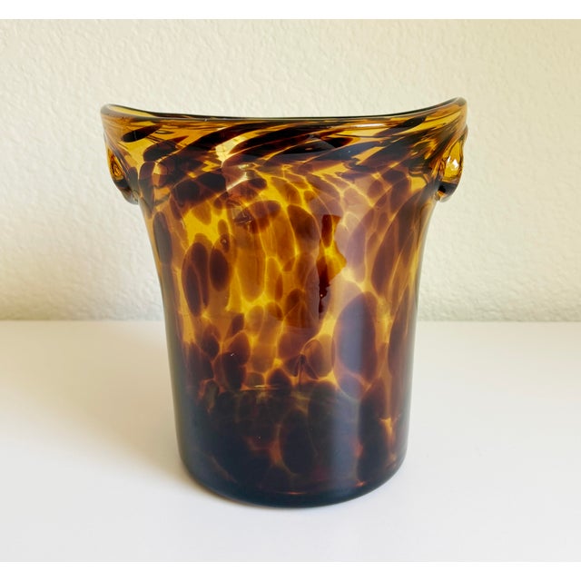 Mid-Century Modern 1950s Christian Dior Empoli Tortoise Glass Bottle Chiller For Sale - Image 3 of 16