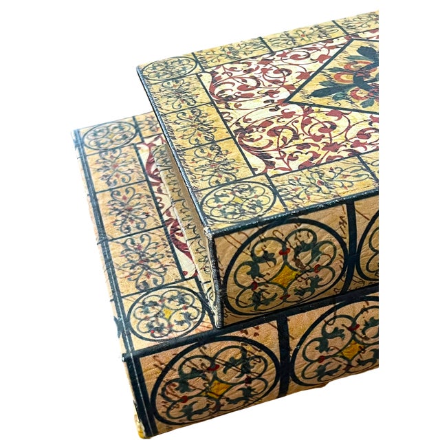 Pair of Trompe L’Oeil Faux Book Boxes in the Italian Florentine Style, 11" For Sale - Image 14 of 15