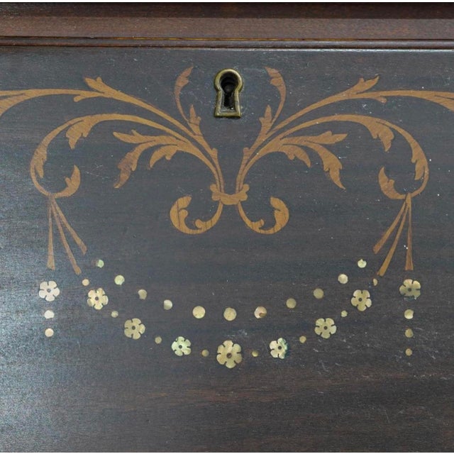 Antique French Marquetry Secretaire Desk For Sale - Image 9 of 13