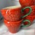 Vintage Ceramic Studio Strawberry Luncheon Plates With Matching Cups - Service for 6 For Sale - Image 4 of 9