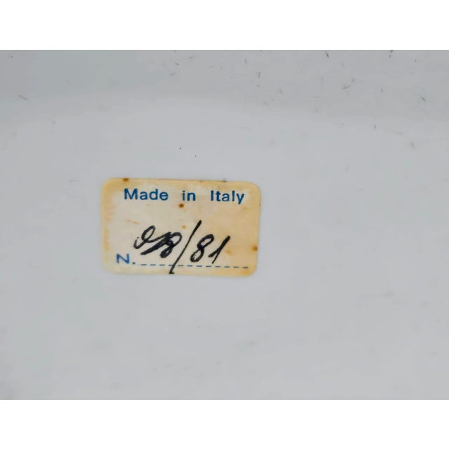 Italian Art Deco Style Fan Shell Ceramic Vase, Mottled Green Brown Glaze, Made in Italy For Sale - Image 10 of 10