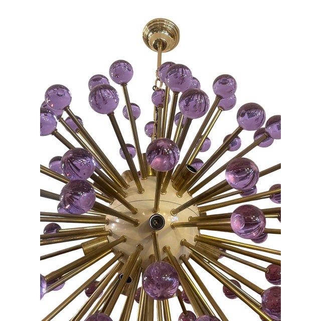1980s 1980s Italian Sputnik Chandelier With Purple Murano Glass For Sale - Image 5 of 8