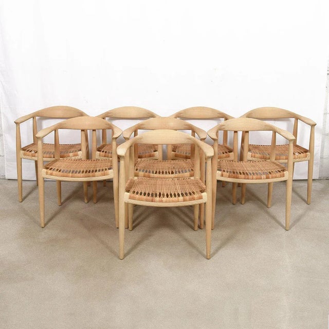 2000 - 2009 “The Chair” Hans Wegner Set of 8 by P P Mobler For Sale - Image 5 of 13