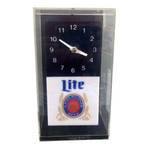 Vintage 1983 Miller Lite Illuminated Cube Clock