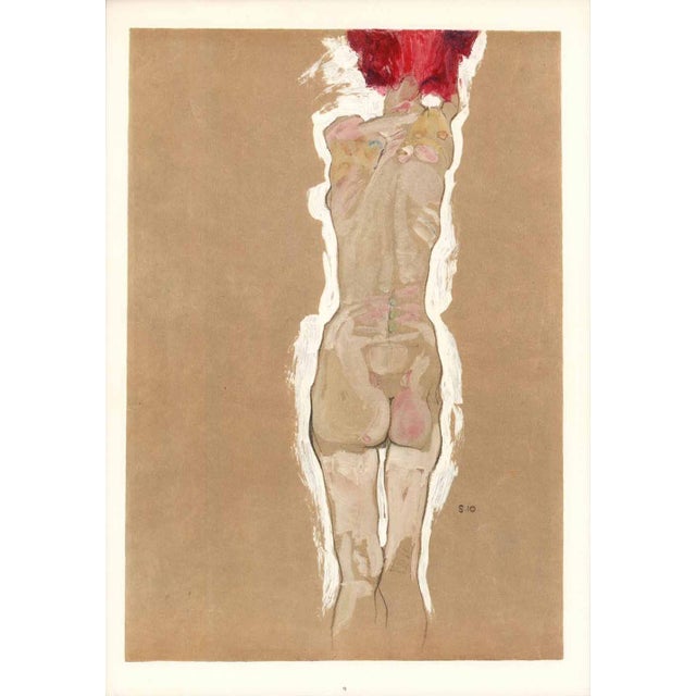 Artist:Egon Schiele Country:Austria Title:Nude Girl Standing from Back Side Medium:Lithograph – 9 Marks:Signed in plate...